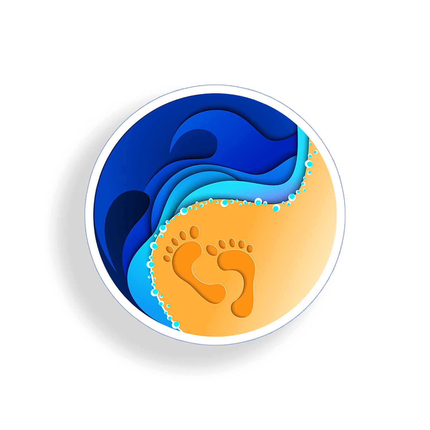 Footprint Ocean Sticker Decal