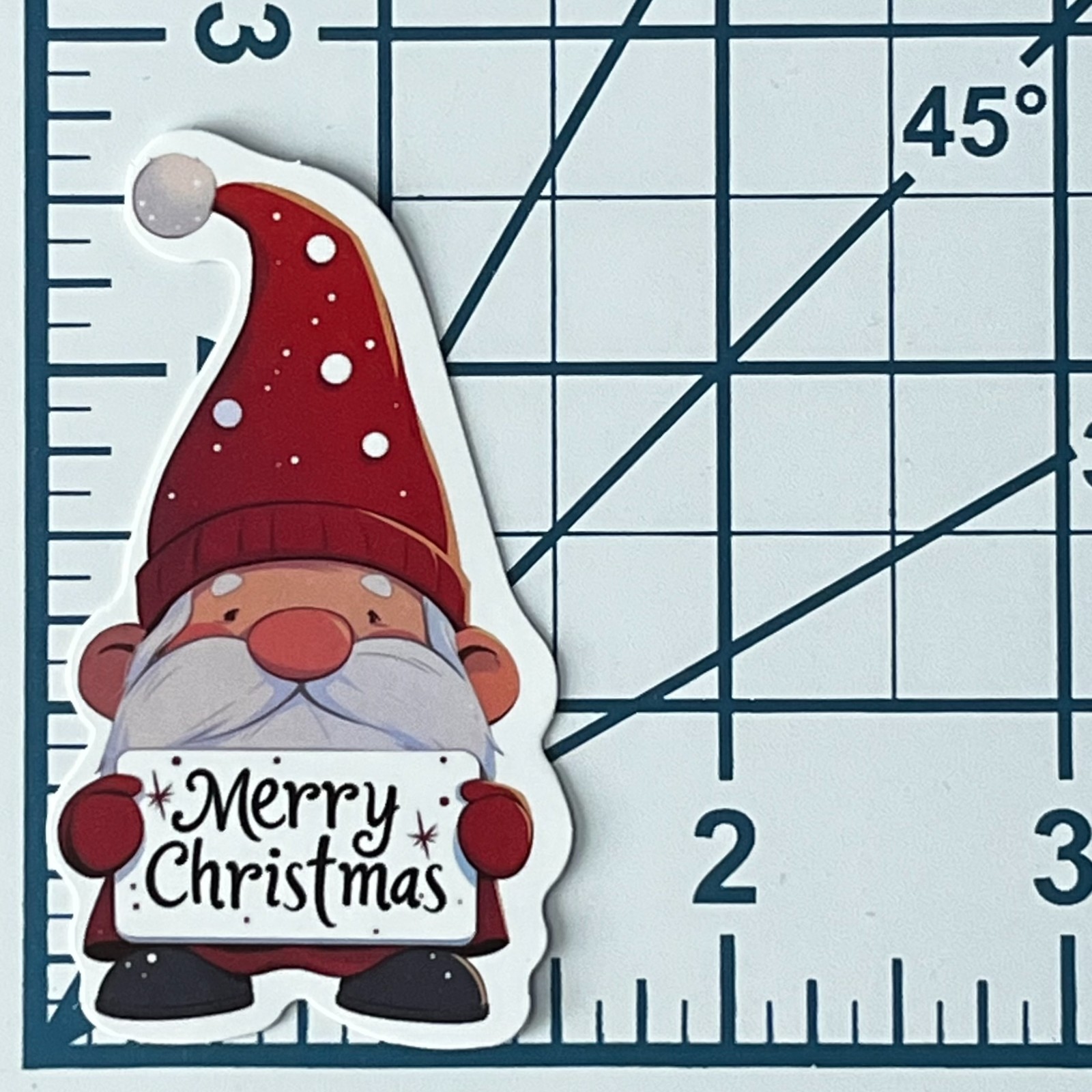 Merry Christmas Gnome Sticker Vinyl Decal Die Cut Scrapbook Journal Holiday
