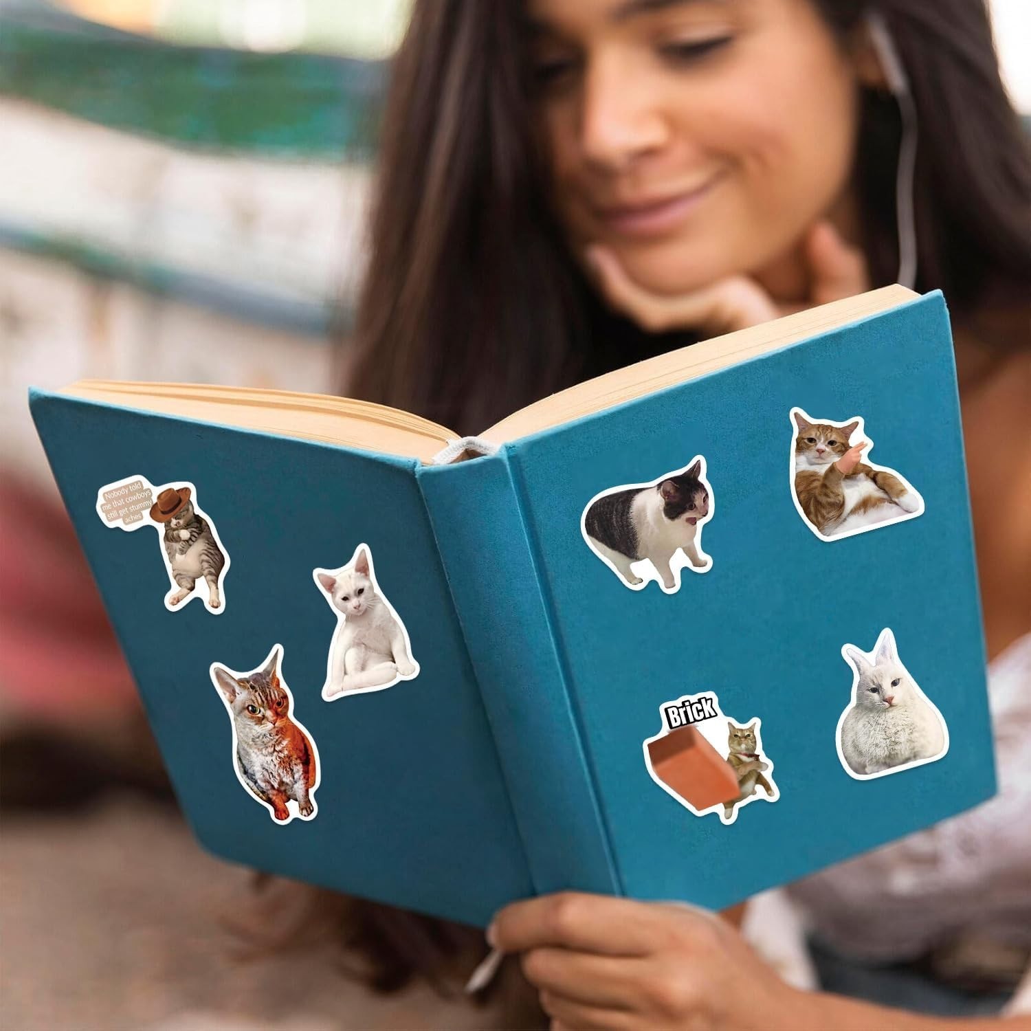 50 Funny Cat Stickers – Waterproof Vinyl Decals for Journaling & Scrapbooking