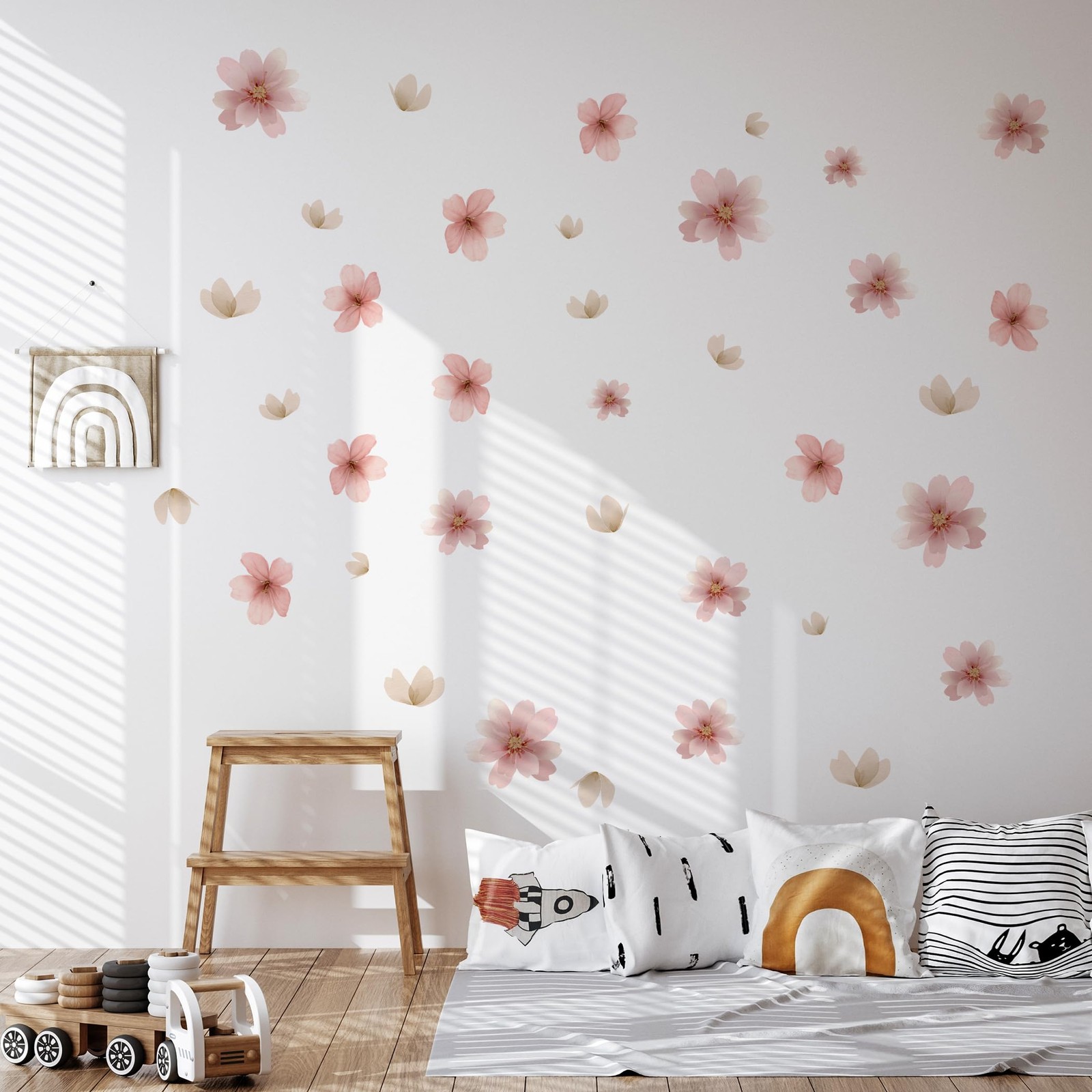 Flower Wall Decals – Peel and Stick Floral Flowers Wall Stickers,Removable Pi…
