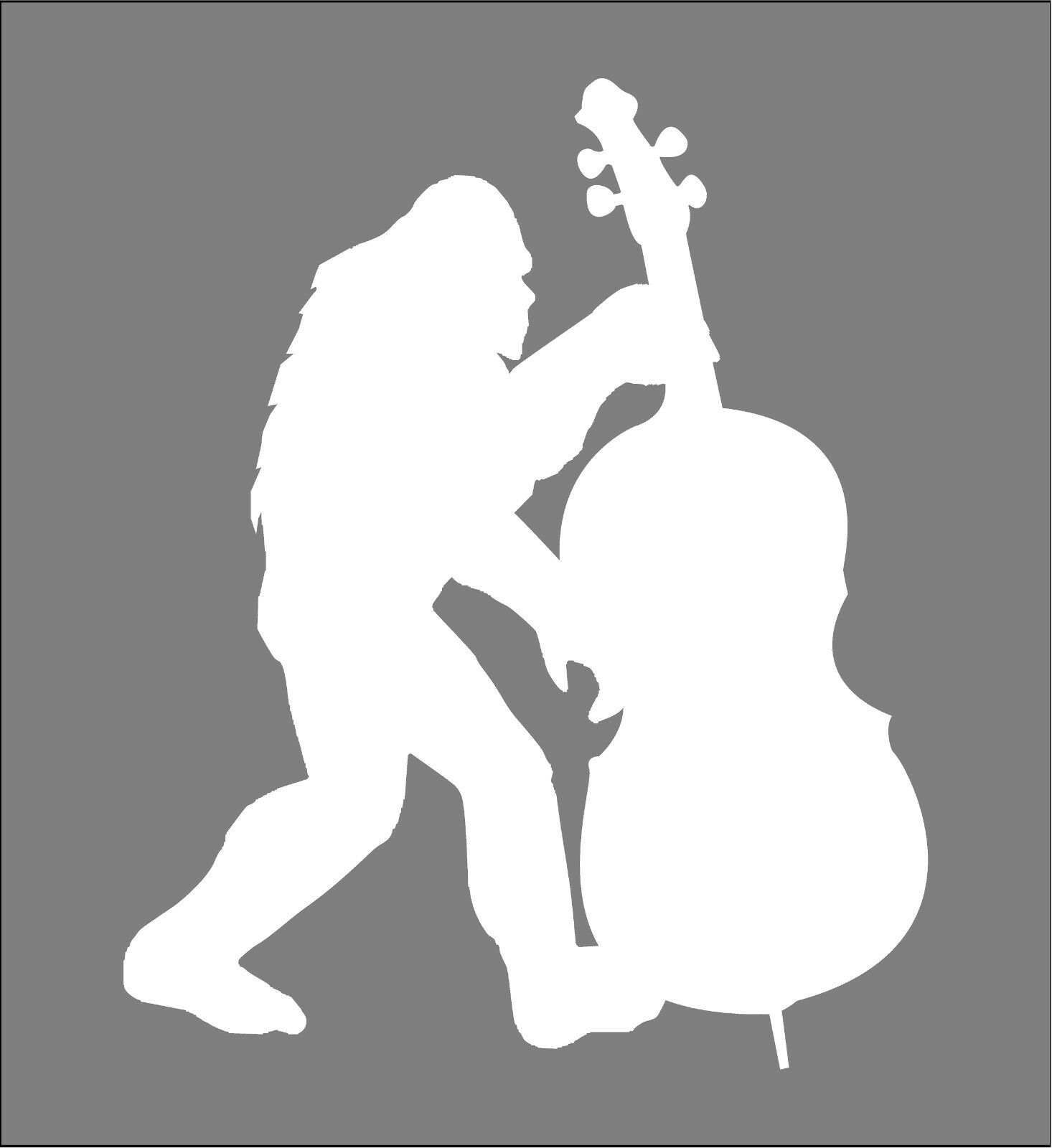 Bigfoot Decal with Upright Bass Musicians Music Funny Vinyl Truck Sticker