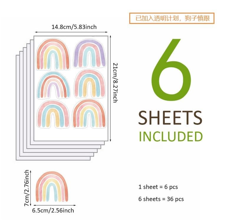 Rainbow Wall Decals for Girl Bedroom Kids Room Decor, Peel and Stick Wallpape…