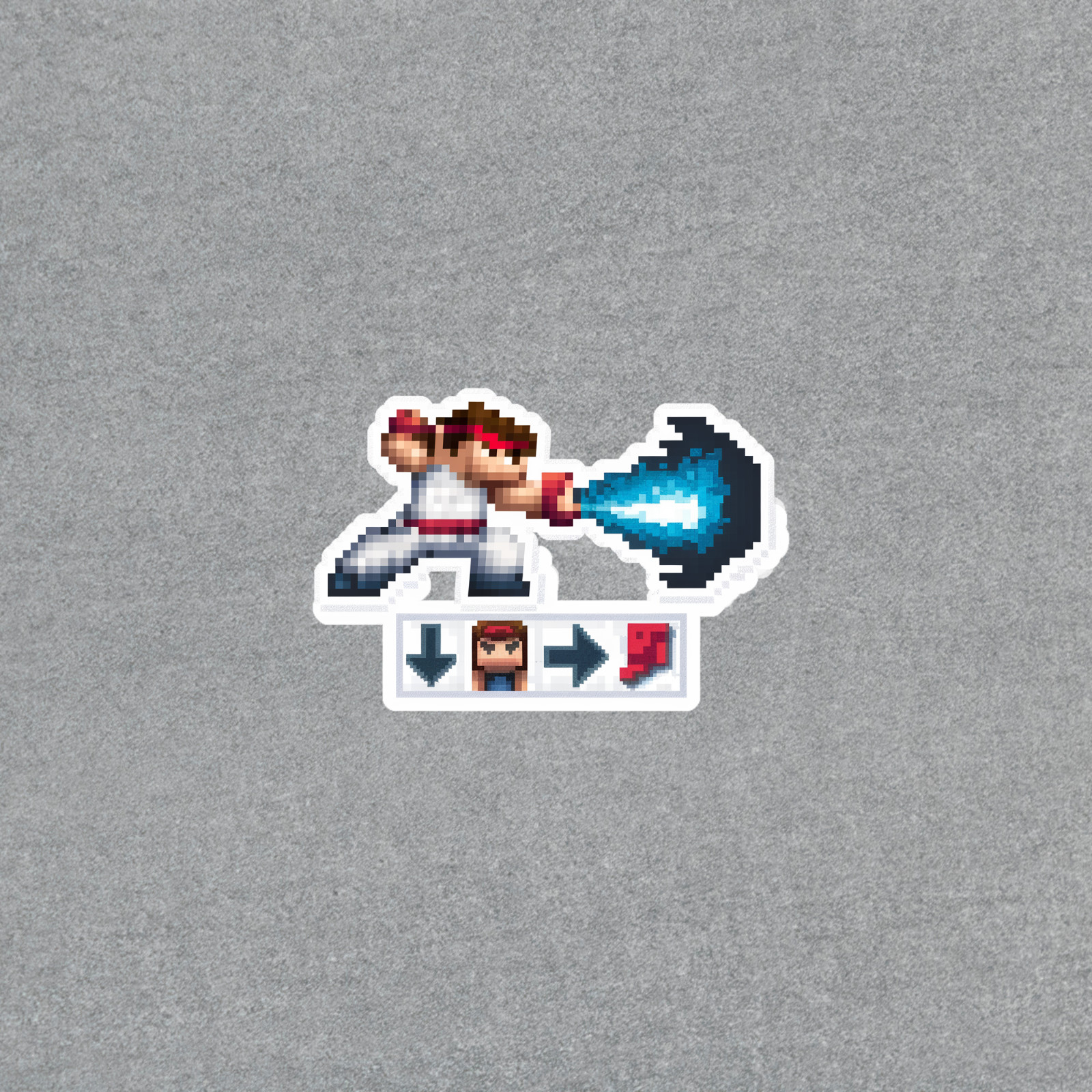 Pixel Art Ryu from Street Fighter Sticker | Retro 8-Bit Gaming Decal #5927