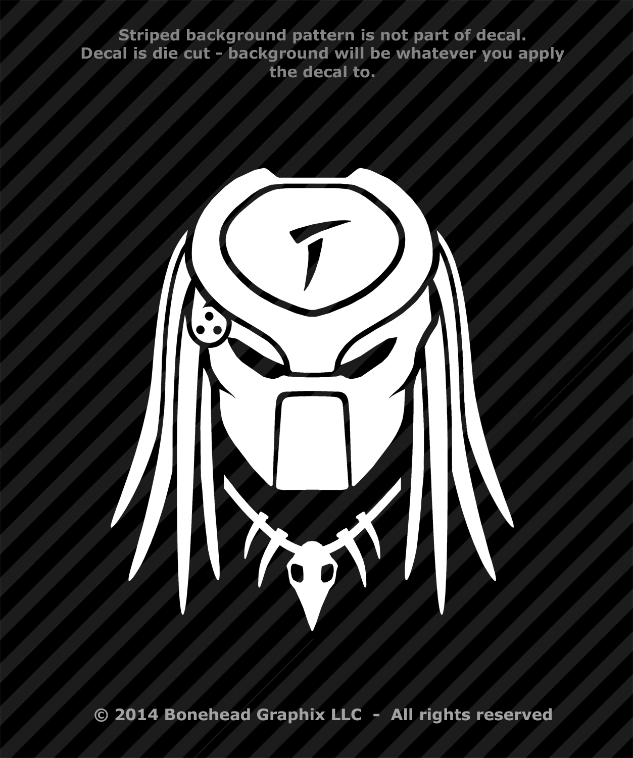 Predator Mask Inspired XL Vinyl Decal Window Sticker – 25 Colors