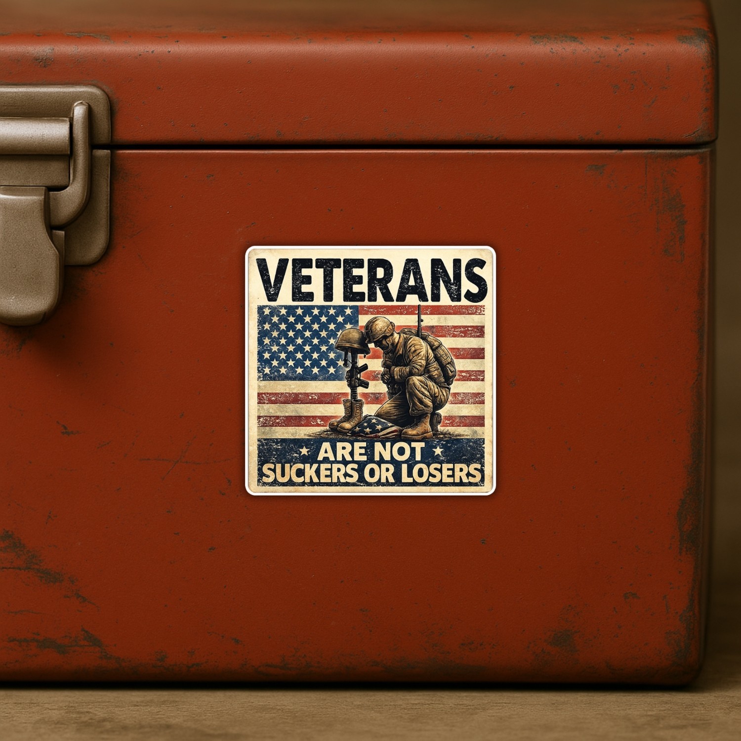4Pcs Veterans Are Not Suckers or Losers – Political Humor Vinyl Decals, Waterpro