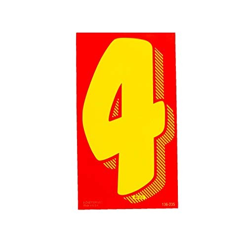 EZ Line Vinyl Decals for Cars Red and Yellow Large Number Stickers Windshield