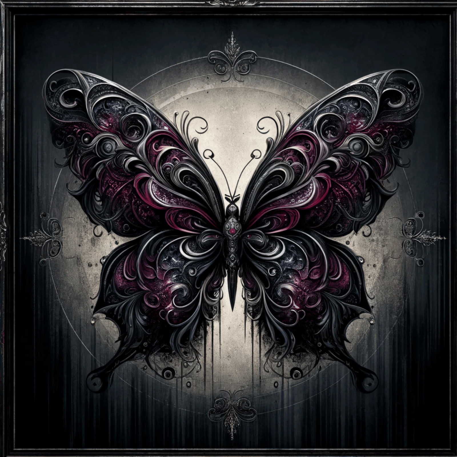 Gothic Butterfly Sticker Dark Fantasy Victorian Vinyl Decal Art