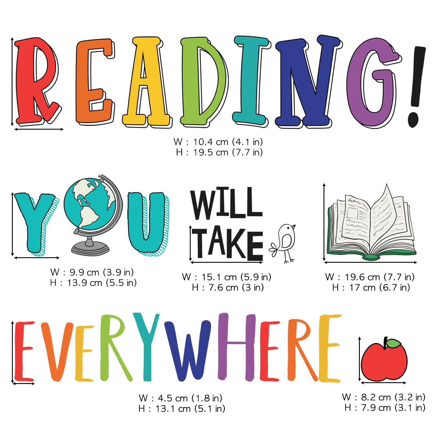 Reading Corner Wall Decals – Inspirational Peel and Stick Removable Stickers …