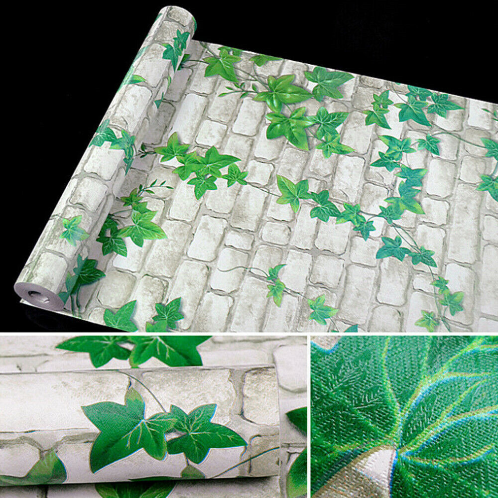 1x Roll 3D Wall Paper Brick Stone Rustic Effect Home Decor Self-adhesive Sticker