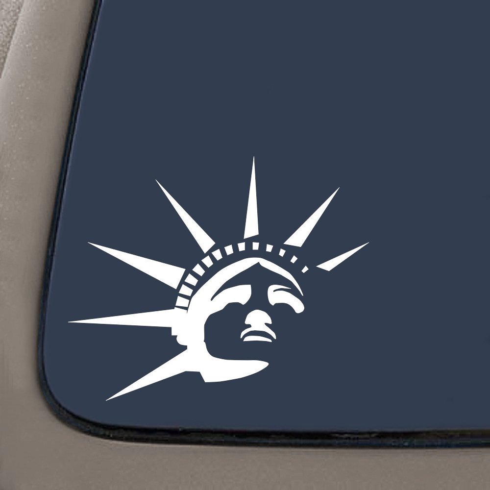 Statue of Liberty vinyl Decal | 5.5-Inches Wide Premium Quality White