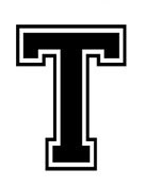 Varsity College Lettering – Letter T – Car Tablet Vinyl Decal