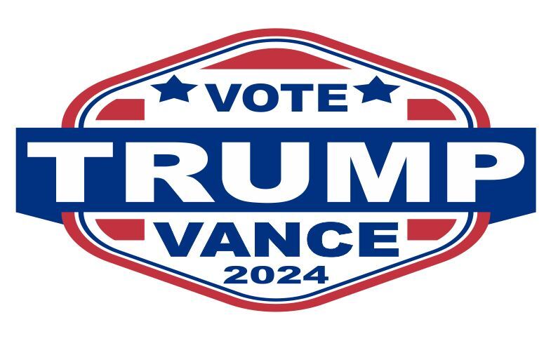 Trump Vance Oval Sticker Decal Euro Oval B36