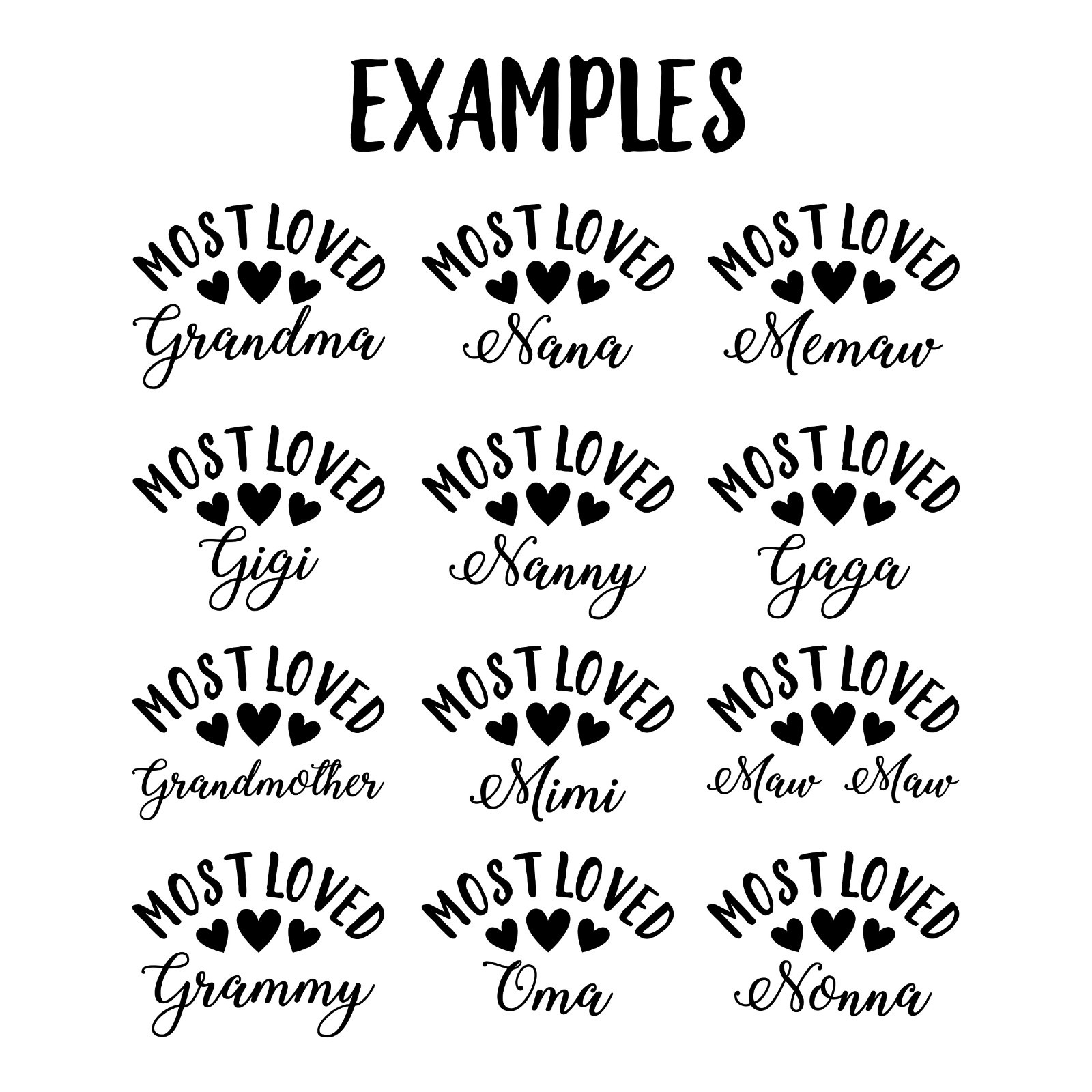 Most Loved Customized Vinyl Sticker Decal Personalized Grandma Nana Mimi Family