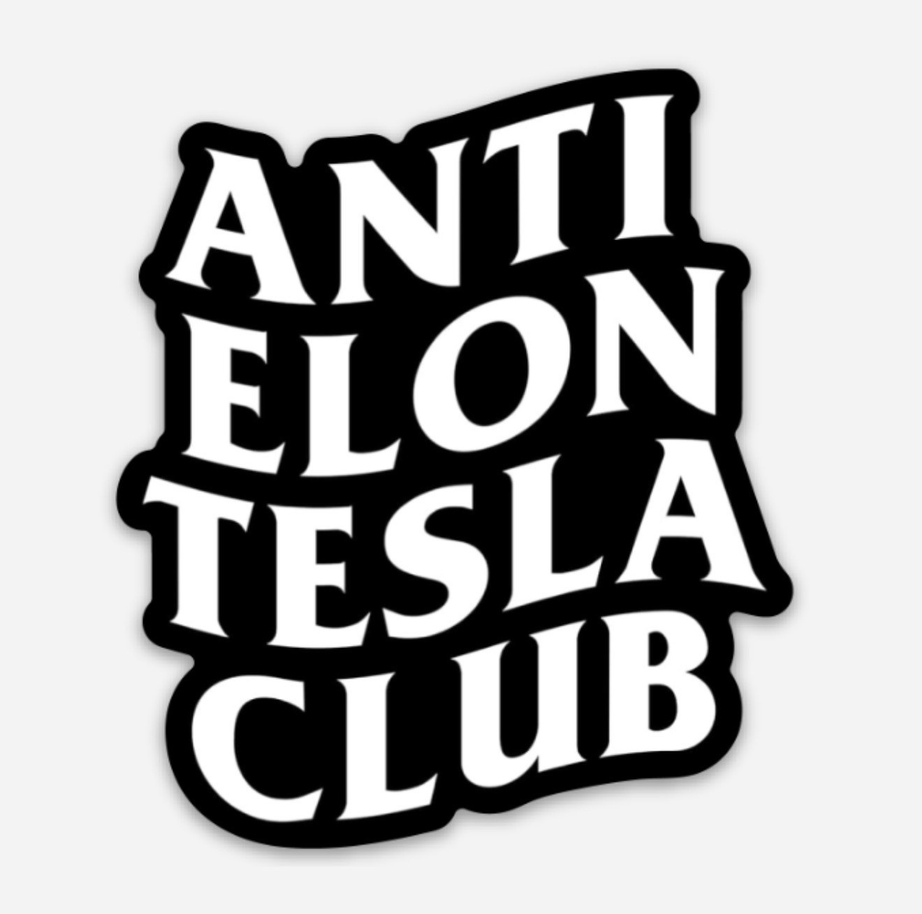 3” Anti Elon Tesla Club Sticker Vinyl Decal Matte Finish Dishwasher Safe