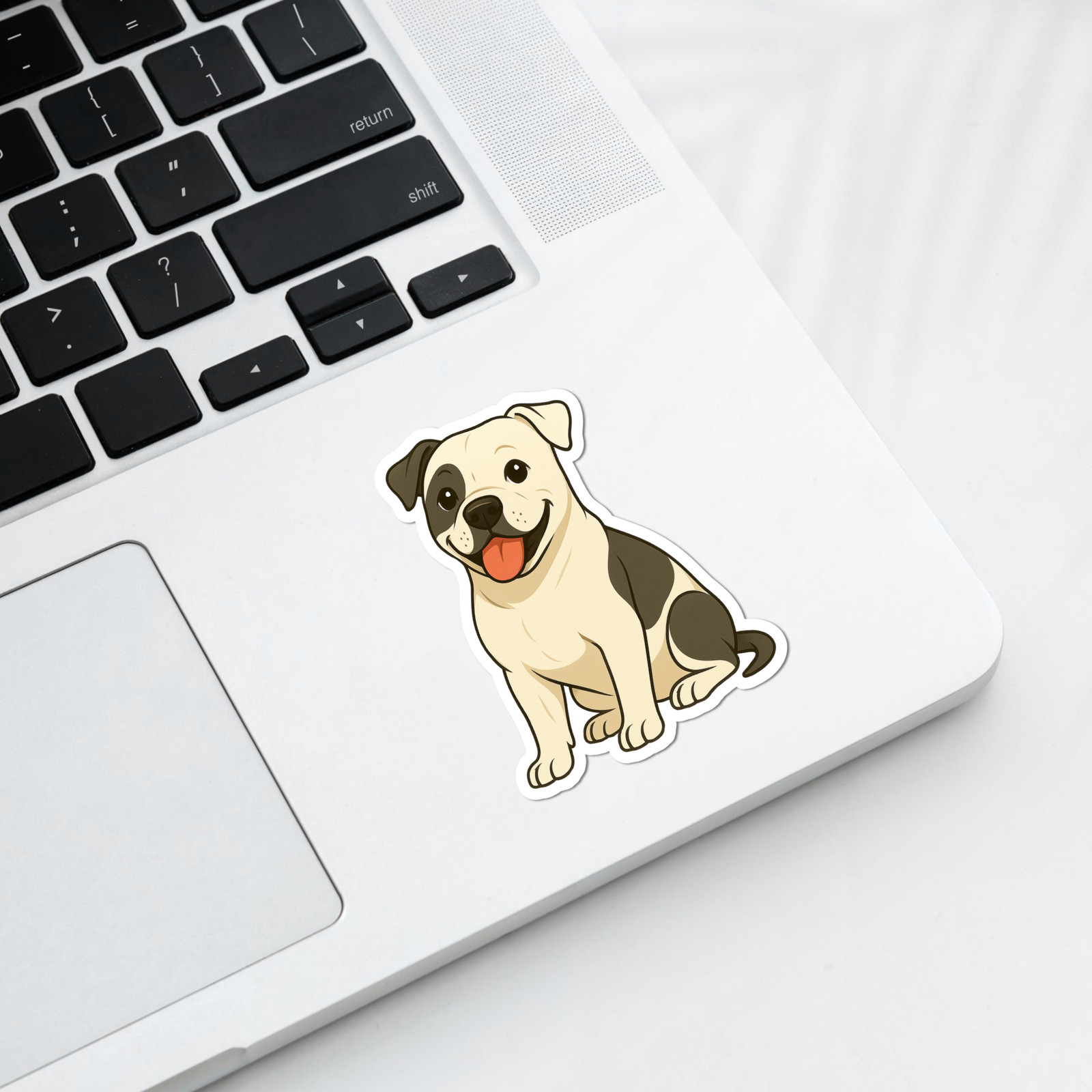 Personalized American Bulldog Dog Sticker Magnet Bookmark – White and Black Patc