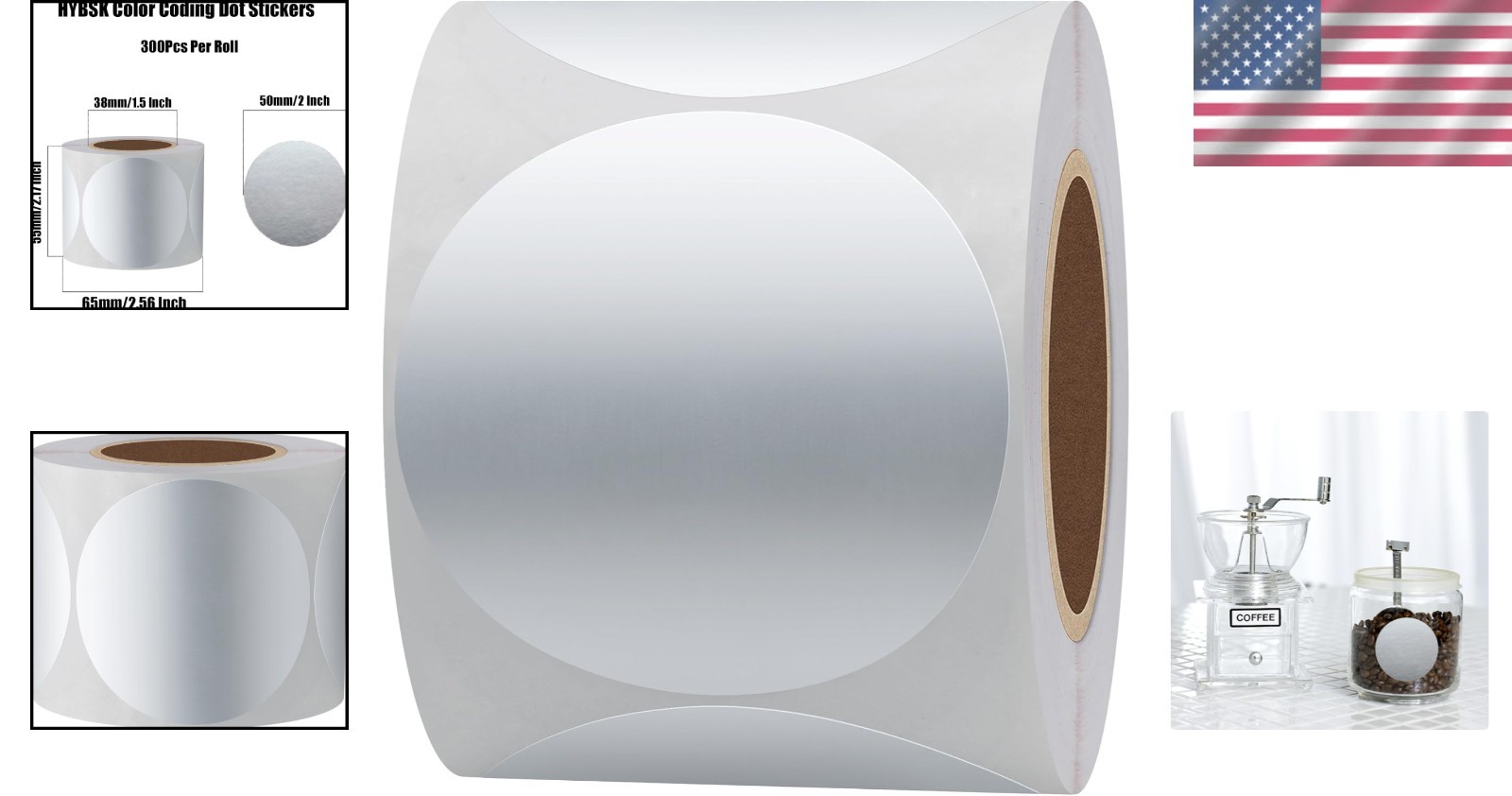 Durable 300 Count Silver Round Stickers – Perfect for Labeling & Organization
