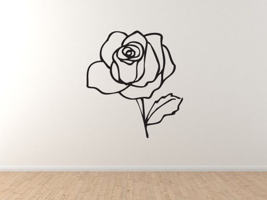 Love Doodle Art #12- Rose Floral Decor – Valentine Affection -Vinyl Wall Decal