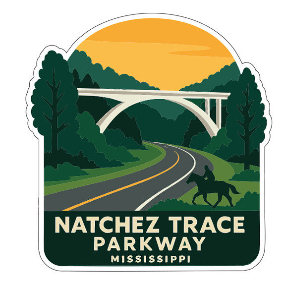 Natchez Trace Parkway Mississippi Sticker Decal Vinyl Die-Cut Symbolic Landmark