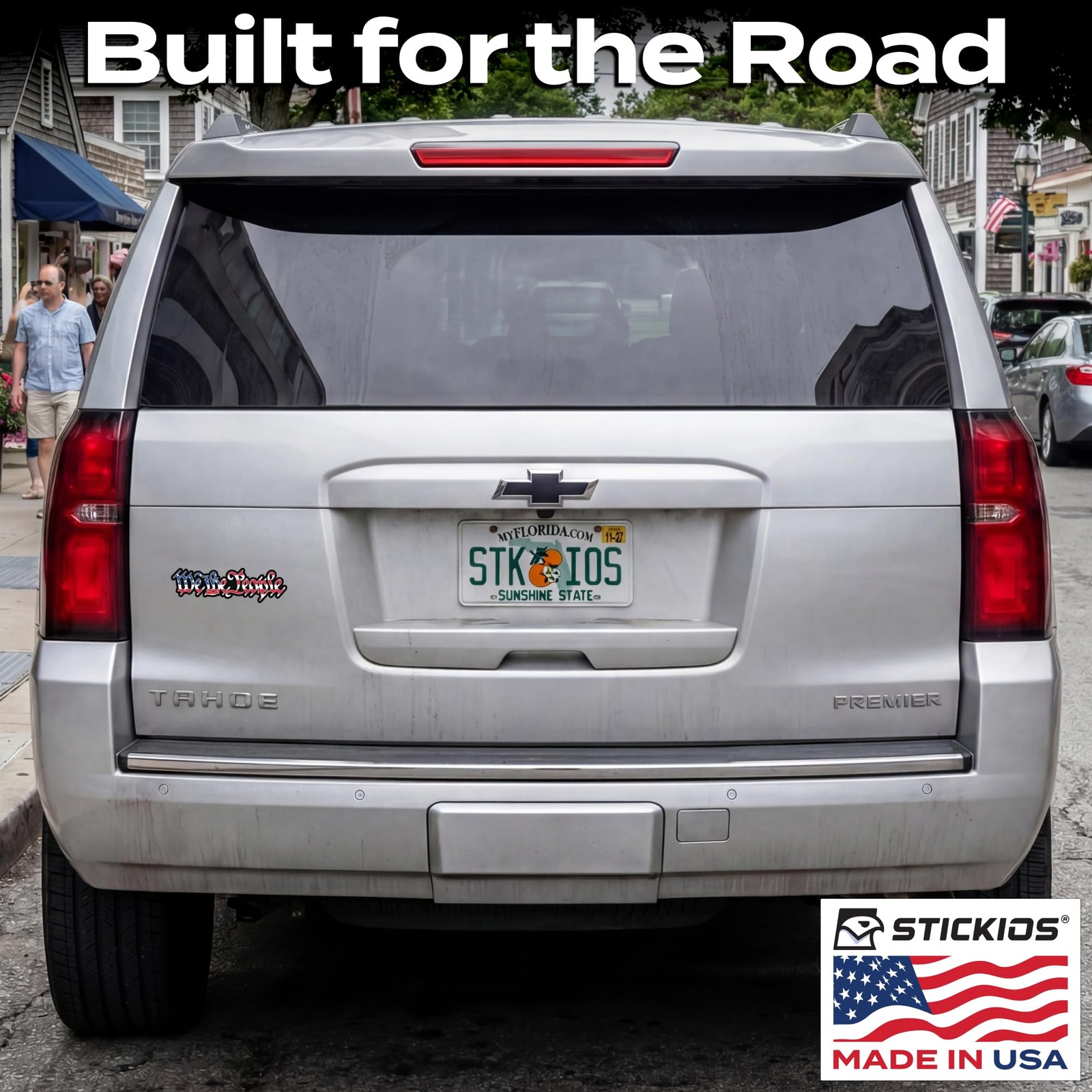 American Flag Car Stickers 2Pack Decals for Windows Made in USA