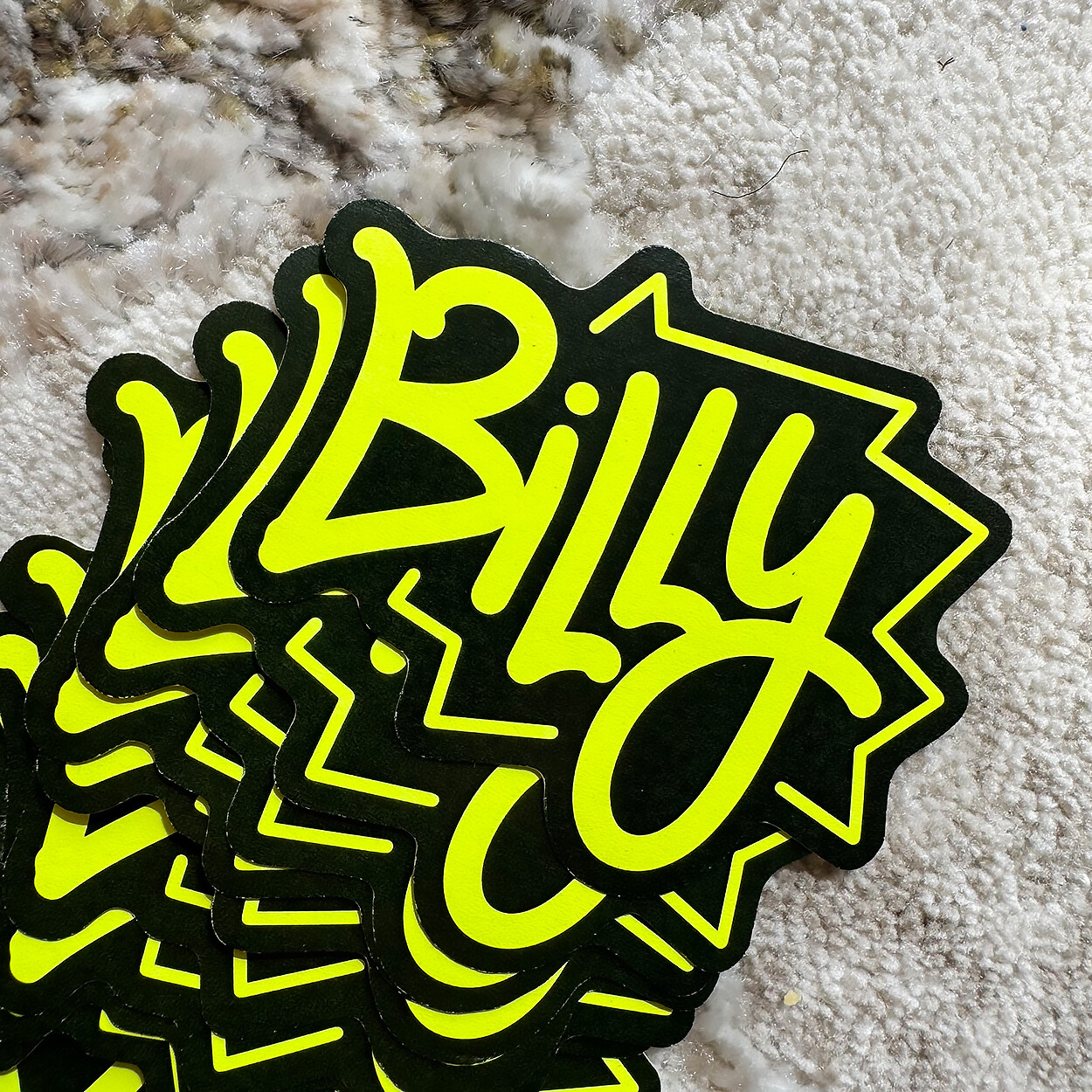 Neon Name Sticker Pack : BILLY | for school or Office | graffiti | Calligraphy