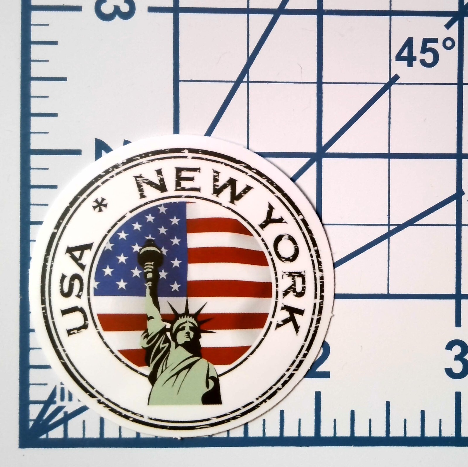 USA New York Statue of Liberty Flag Stamp Vinyl Sticker Die Cut Journal Travel