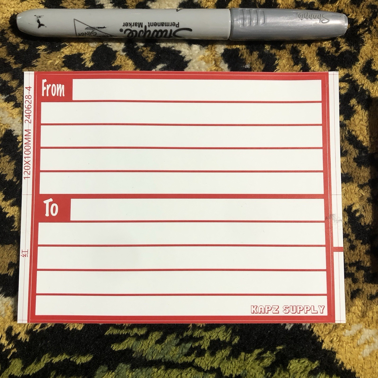 KAPZ SUPPLY EGGSHELL DESTRUCTIBLE VINYL JUMBO STICKER SLAPS 120x100mm GRAFF