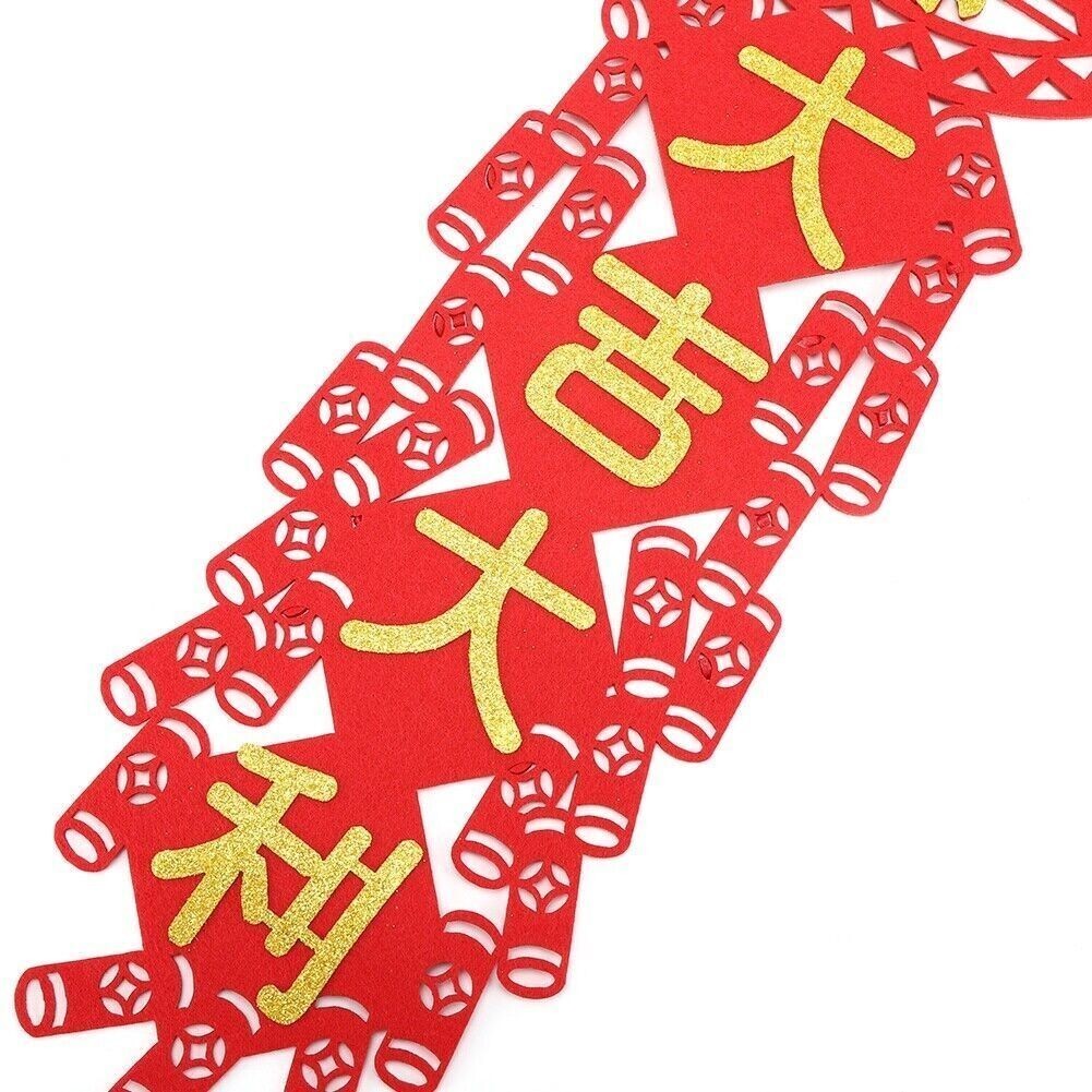 2Pcs Traditional Couplets Chinese New Year Spring Festival Hanging Pendant Home