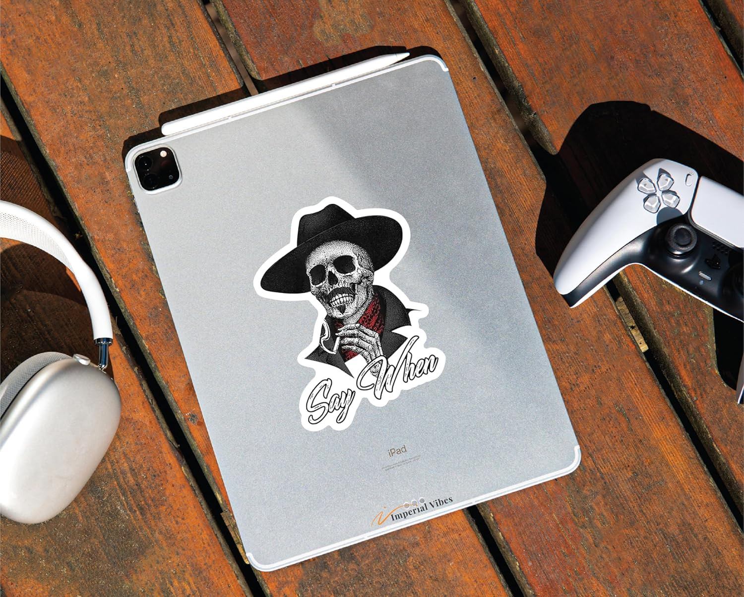 Doc Holiday Skull Sticker – 3 Pcs Waterproof Removable Decal for Home, Car, Lapt