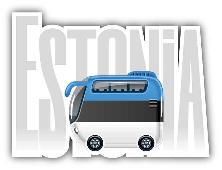 Estonia Flag Bus Travel Car Bumper Sticker Decal