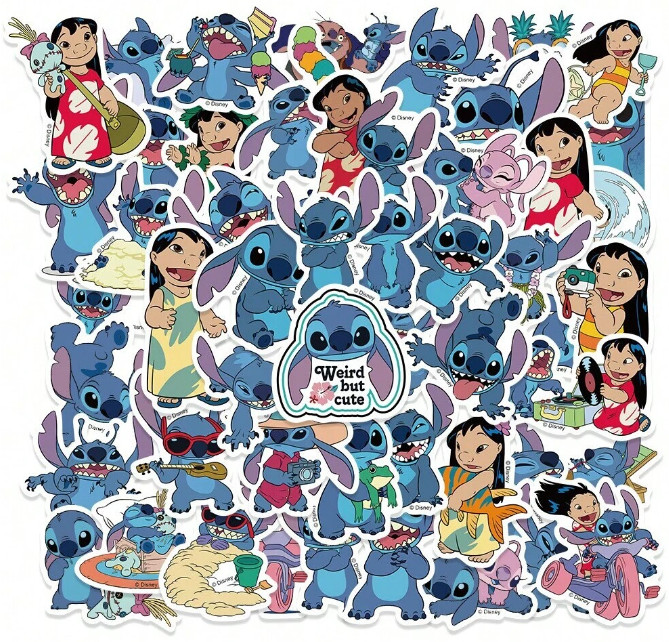 50PCS Lilo and Stitch Vinyl Waterproof Stickers – Stickers for Car, Phone etc.
