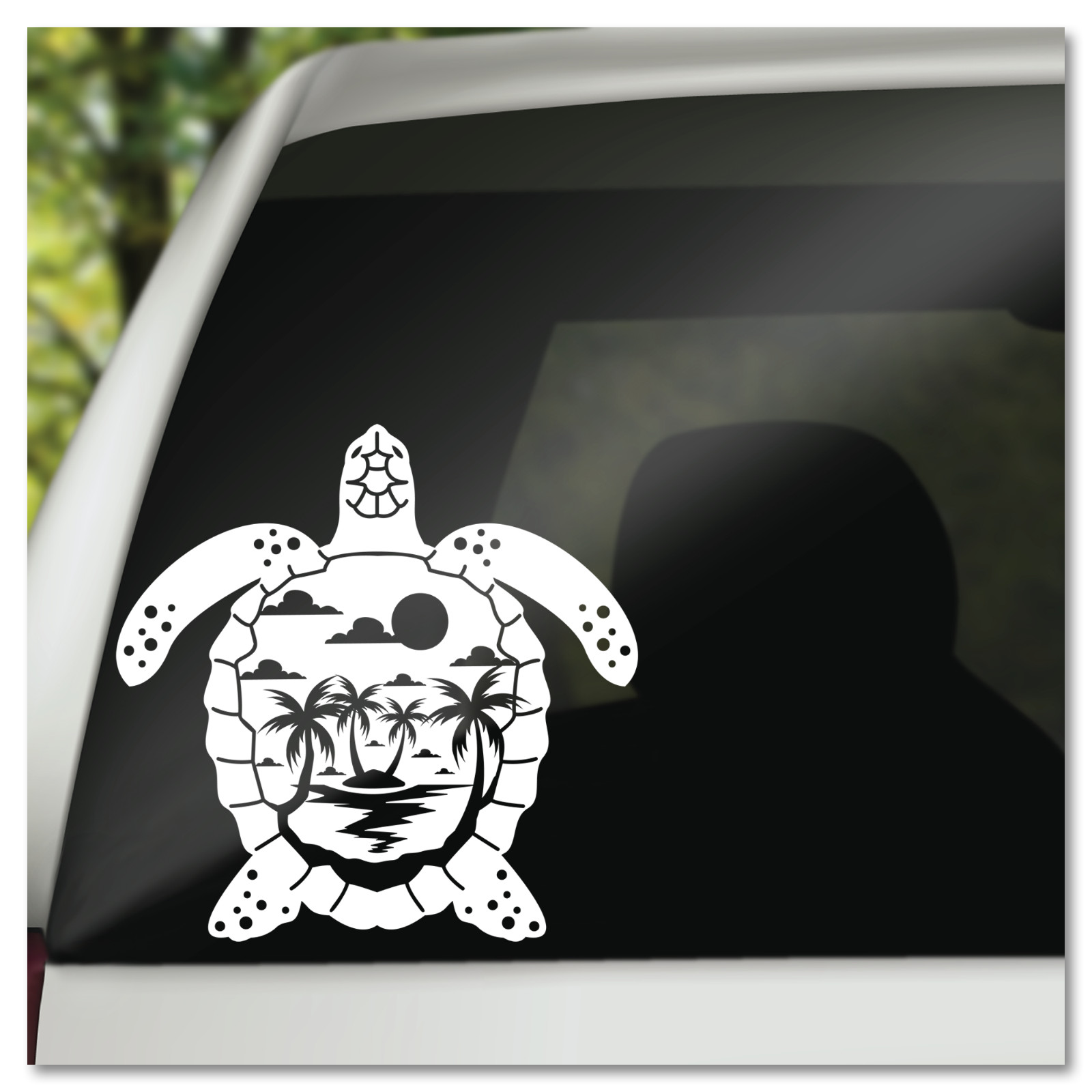 6" Tropical Island Sea Turtle Vinyl Decal Sticker
