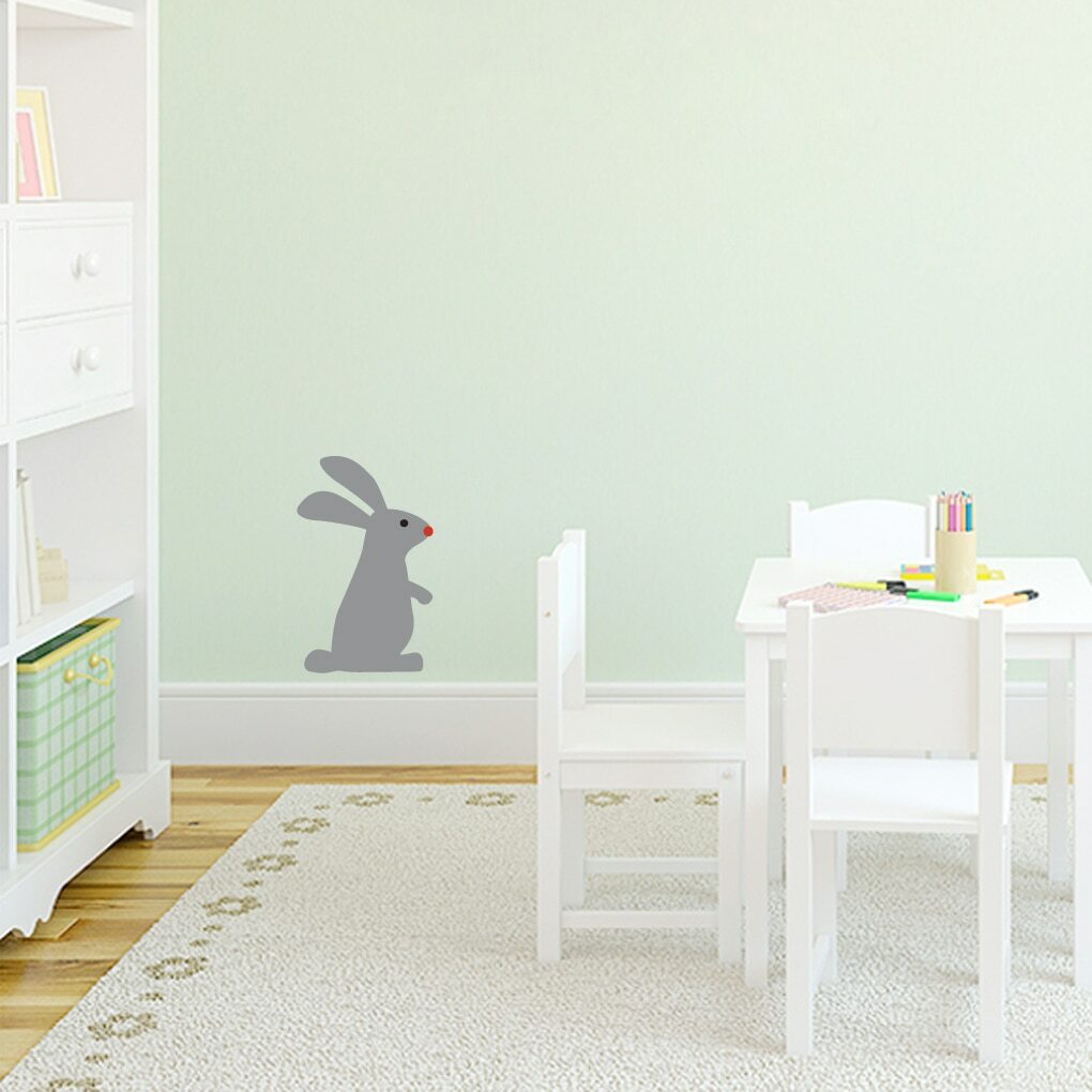 Woodland Forest Bunny Printed Wall Decal – Animals, Nursery, Kids, Bedroom