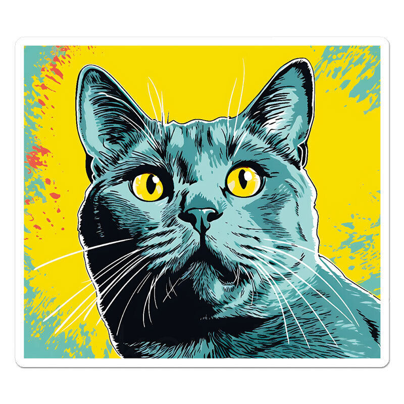 Popart Chartreux Cat Sticker Decal