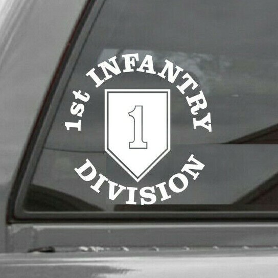 1ST INFANTRY DIVISION TEXT Vinyl Window Decal Sticker U.S. ARMY Big Red One