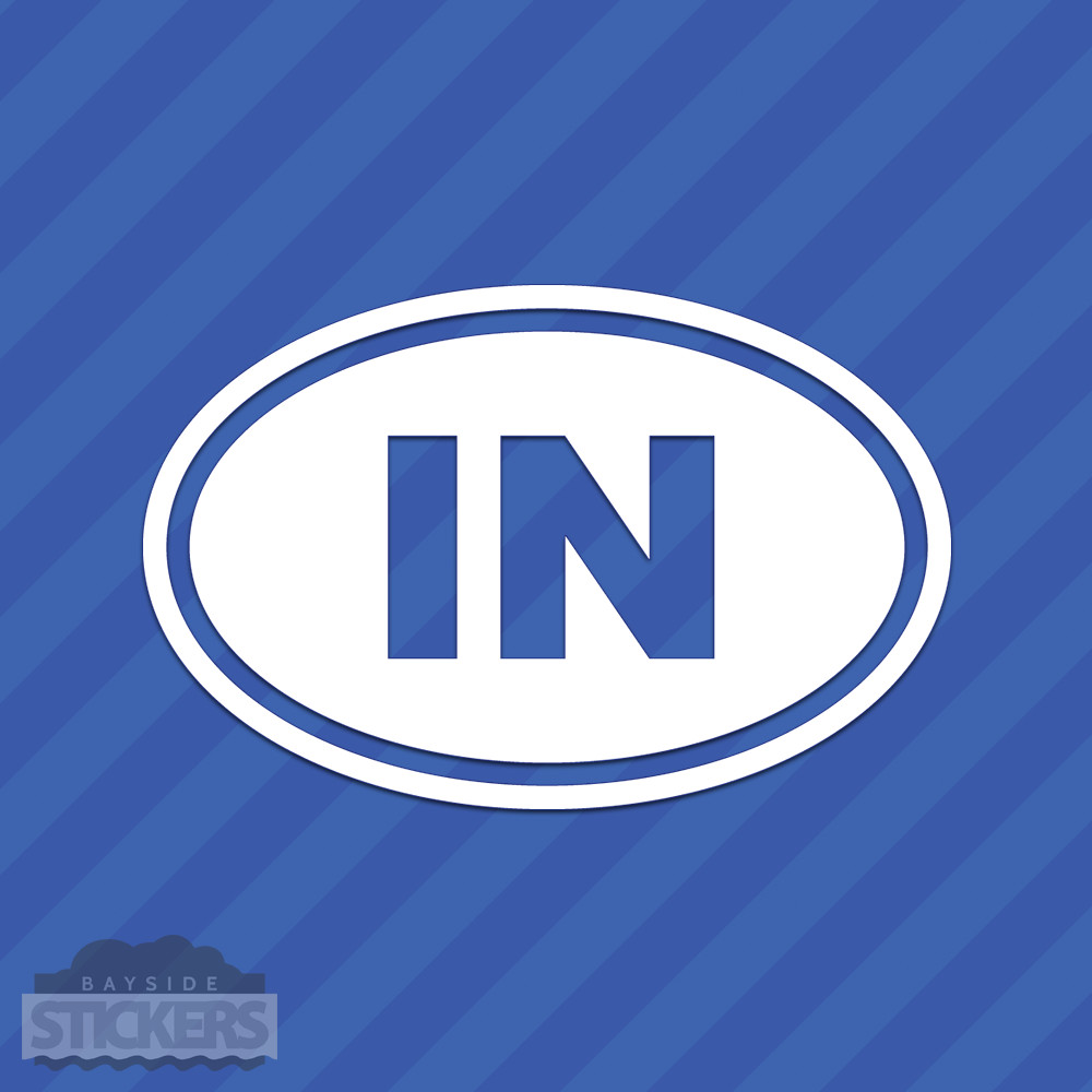 Indiana IN Oval Vinyl Decal Sticker