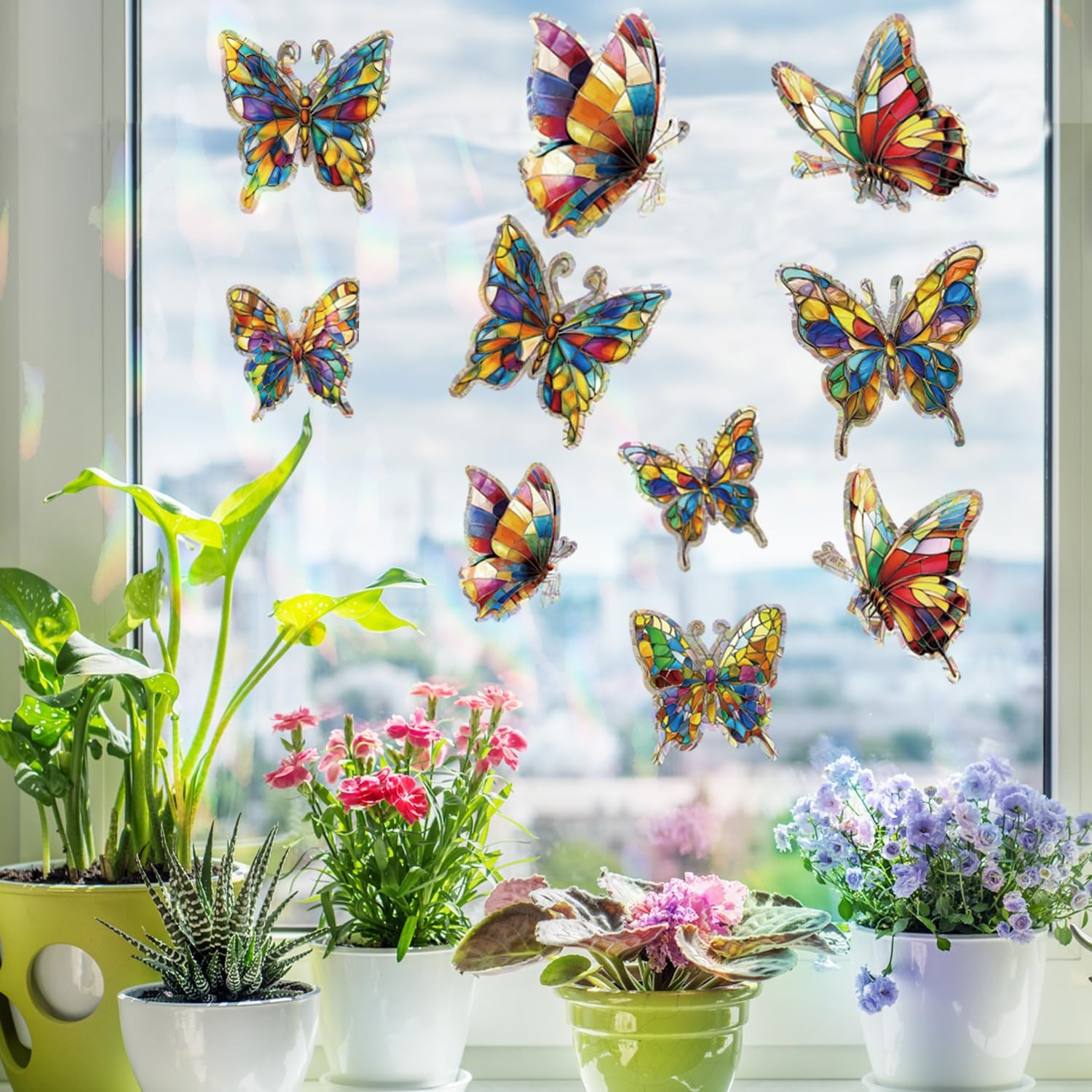 FCZon Star 20pcs Window Decals for Bird Strikes, Anti Collision Butterfly