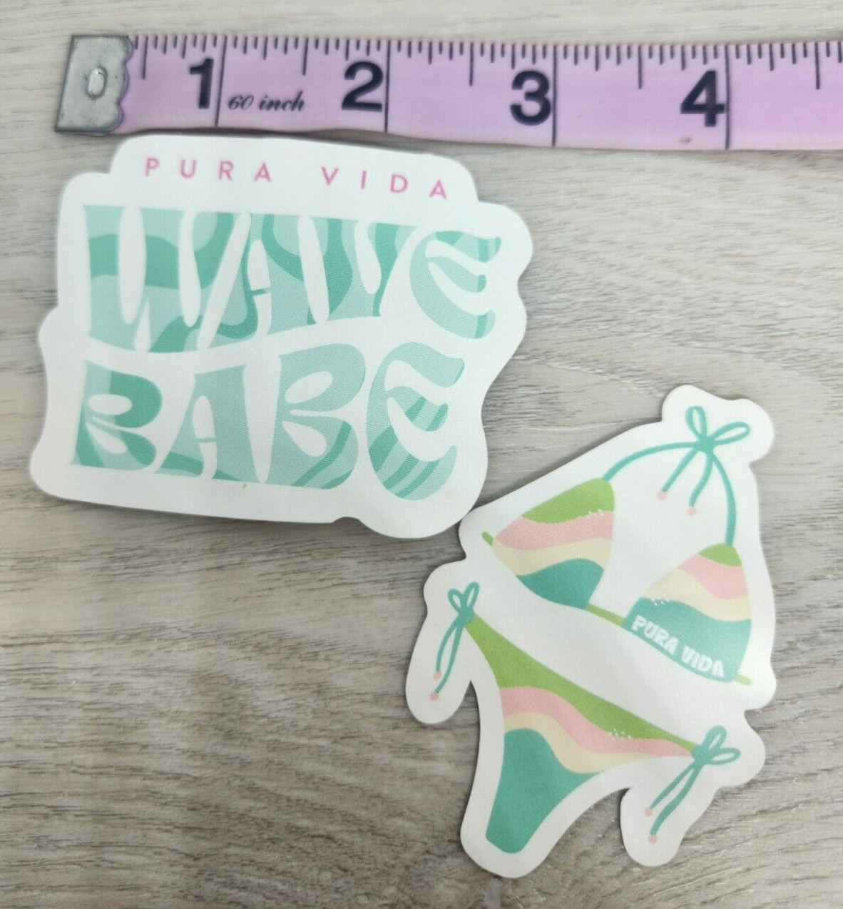 3" PURA VIDA bikini wave babe STICKERS summer swim teal pink beach swimsuit