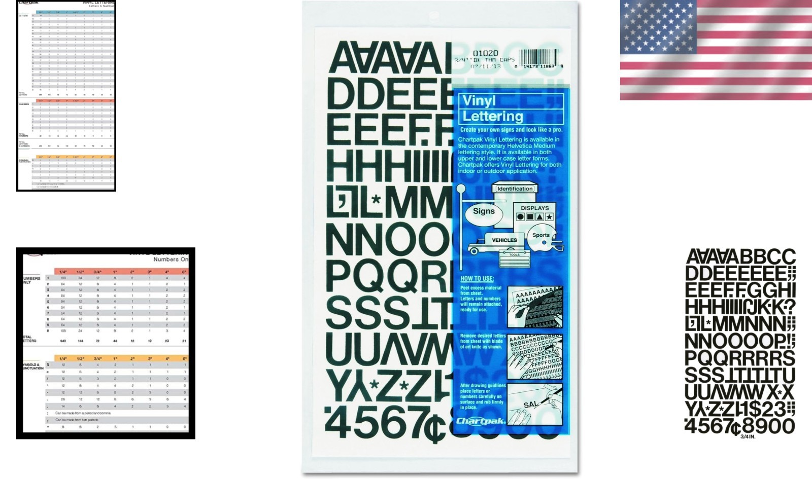 Versatile Black Vinyl Numbers & Letters – Water-Resistant, 3/4” High, 94 Count