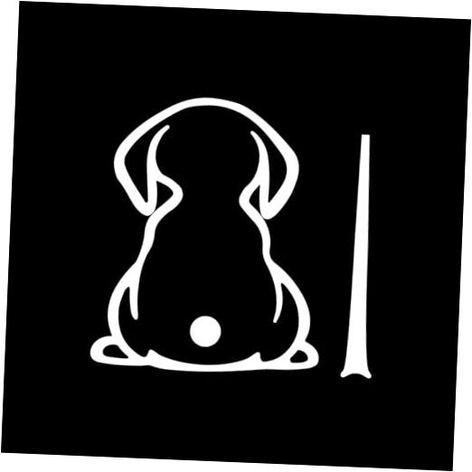 Reflective White Dog Tail Wiper Decal, Funny Moving Animal Design for Car Rear