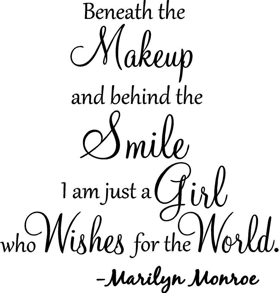 Beneath The Makeup – Marilyn Monroe Vinyl Decal Home Décor 13" x 14"