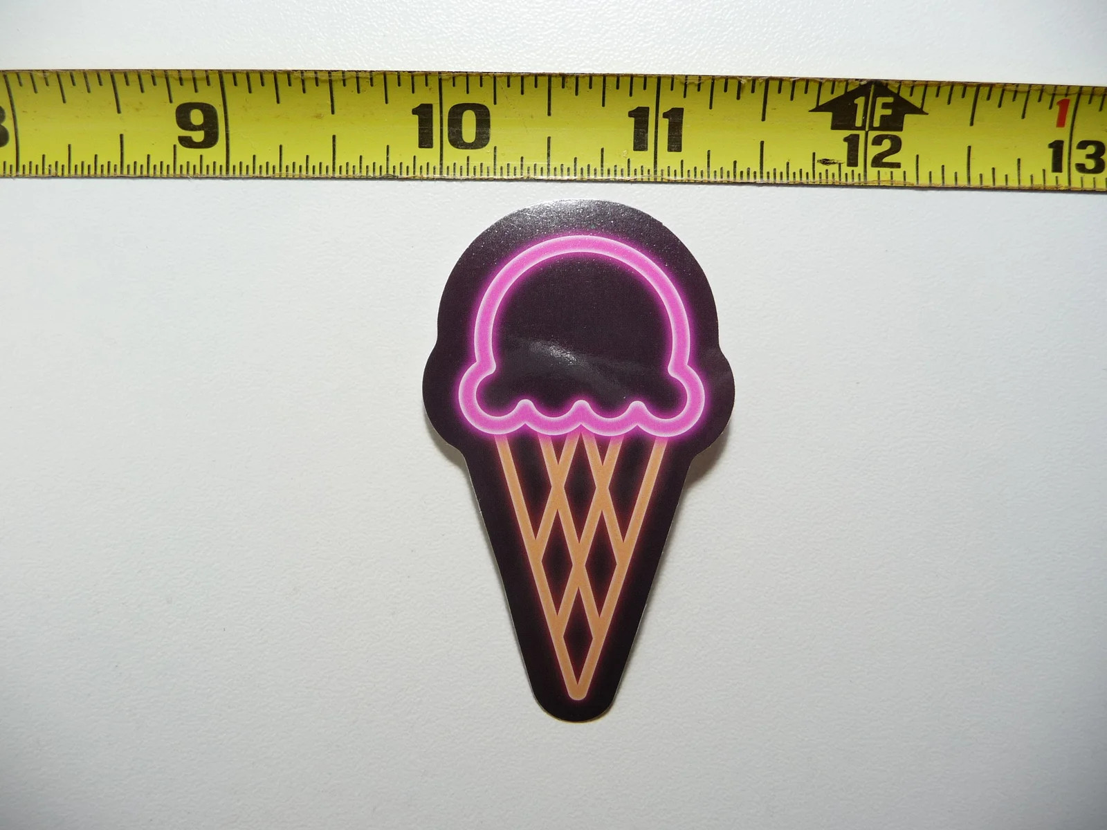 NEON SMALL STICKER DECAL ICE CREAM WAFFLE CONE SINGLE SCOOP LAPTOP FUNNY
