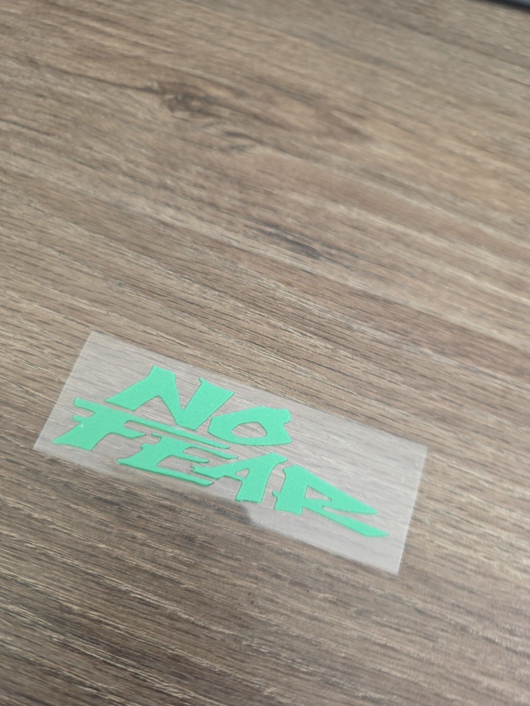 NO FEAR Green Solid Raised UV DTF Decal Sticker Waterproof High Quality 4in