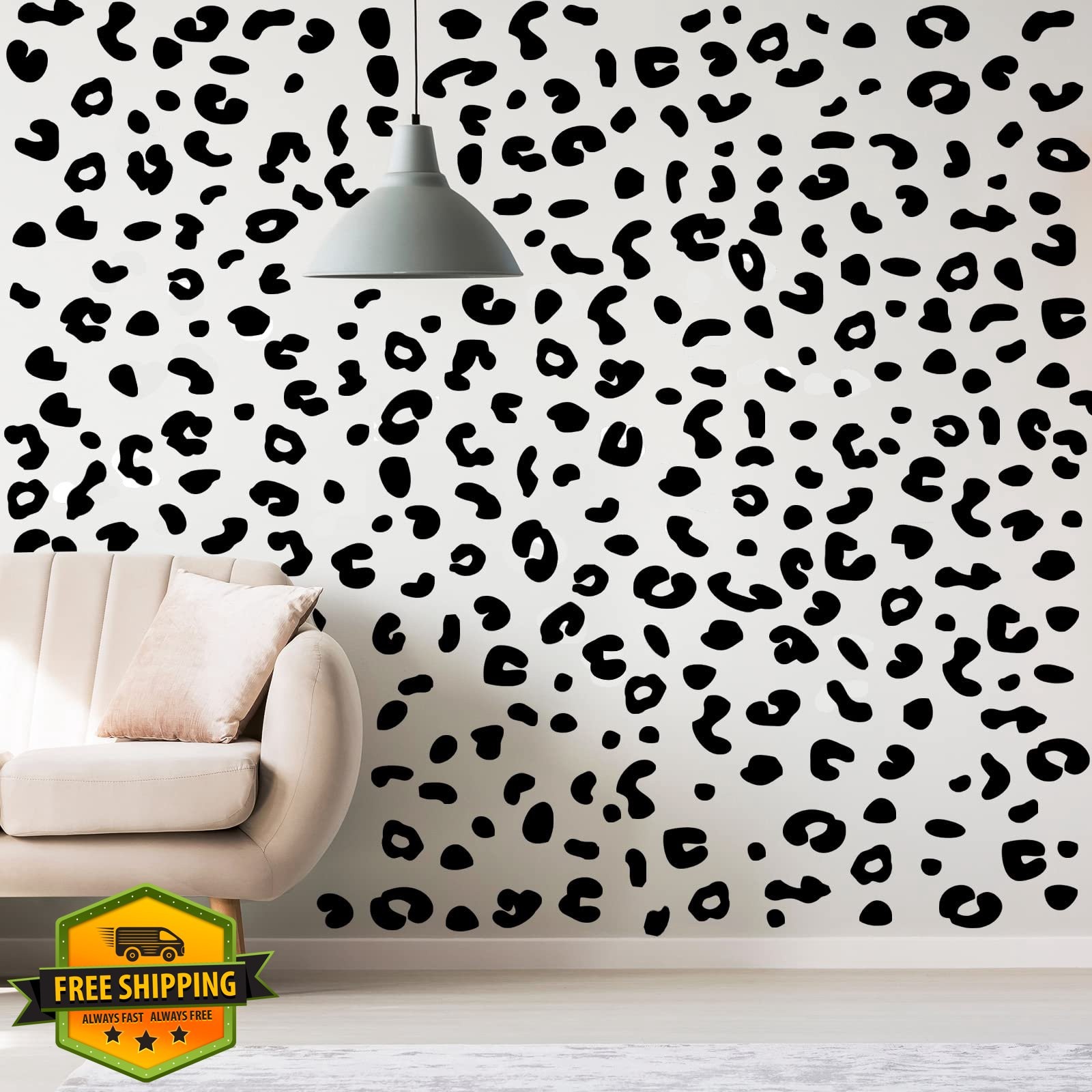 Outus Leopard Print Wall Decal Black
