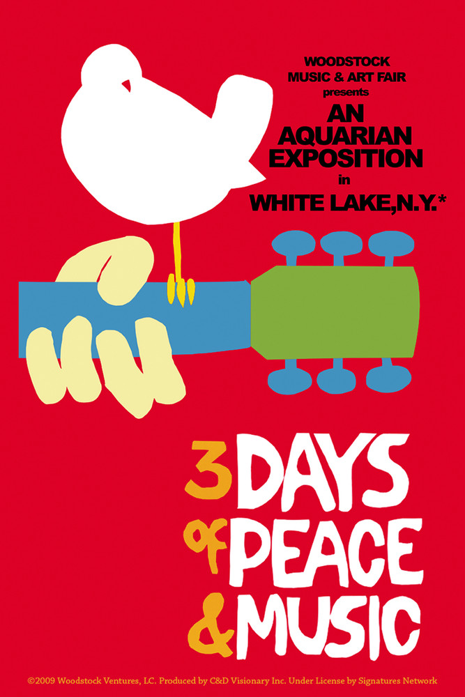 Sticker – Woodstock Art Poster Summer of Love 1960s Rock Music Band Retro 4.5"