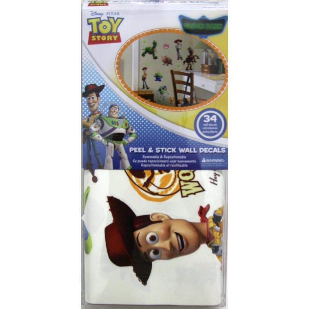 Disney 34 BiG TOY STORY 3 Wall Decal Stickers Room Decor BUZZ WOODY Glow in Dark