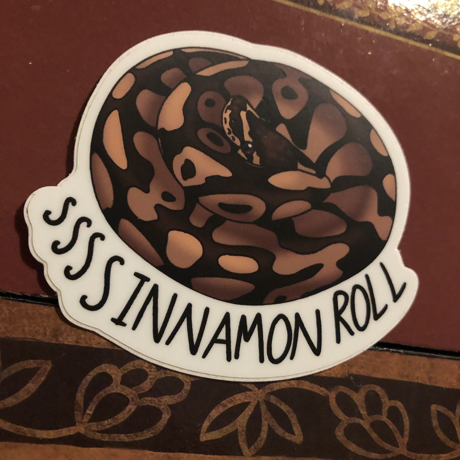 Ball Python Cinnamon Roll Sticker 2.5×3”