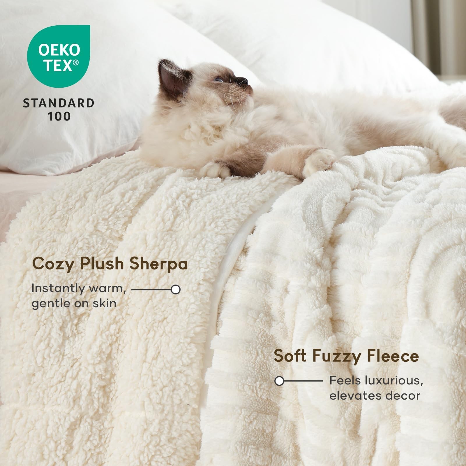 Cottonblue Jacquard Weighted Blanket for Adults 15 lbs Queen Size, Soft Fluff…