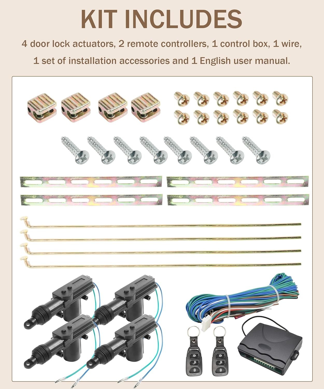 4PCS Power Door Lock Kit,Car Accessories Universal Car Door Lock Re… Fast Ship