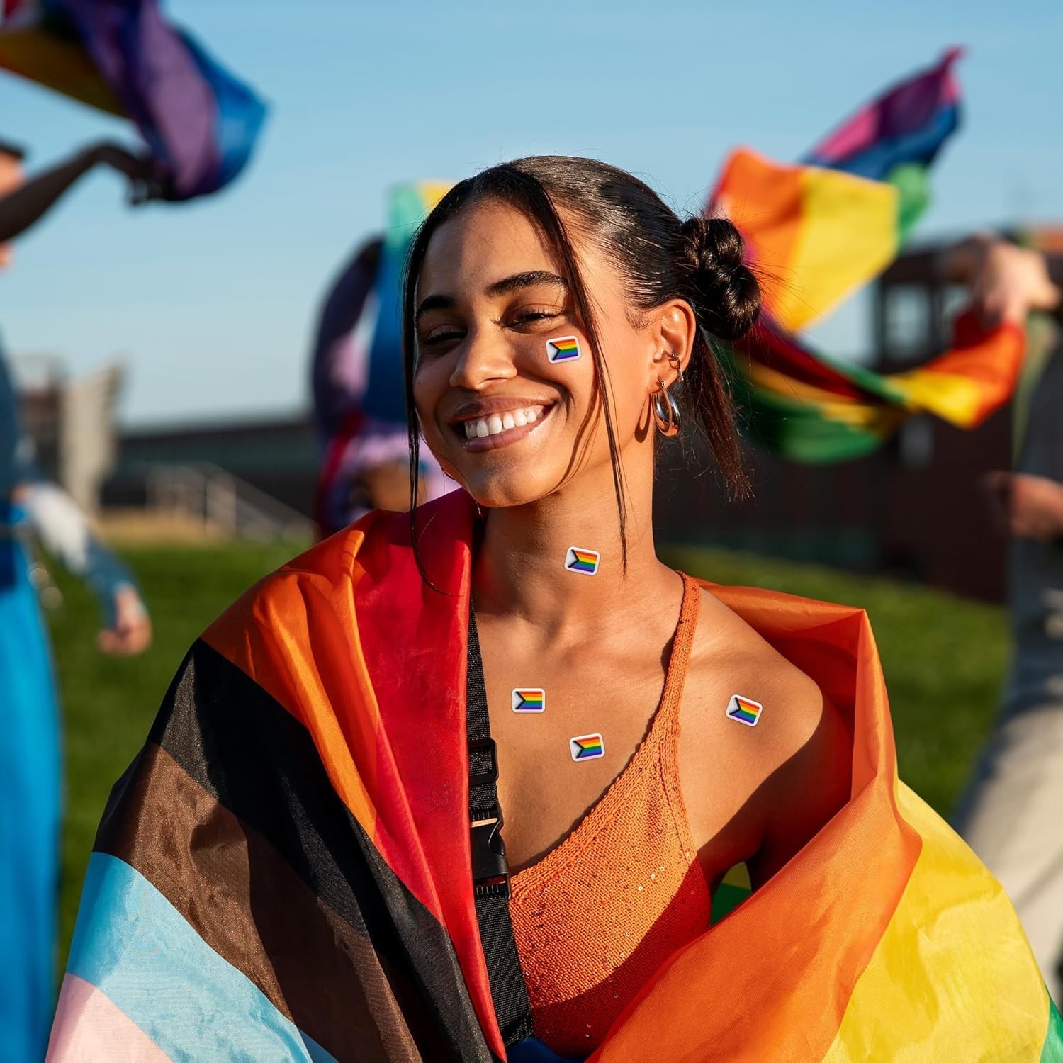 Express Your Pride with 200 Rainbow Flag Stickers – Fade Resistant Design