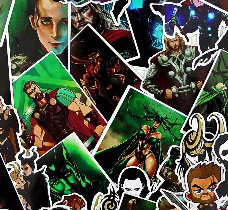 THOR & LOKI Stickers ~AVENGERS~ Vinyl Waterproof Laptop Skateboard Guitar Decals